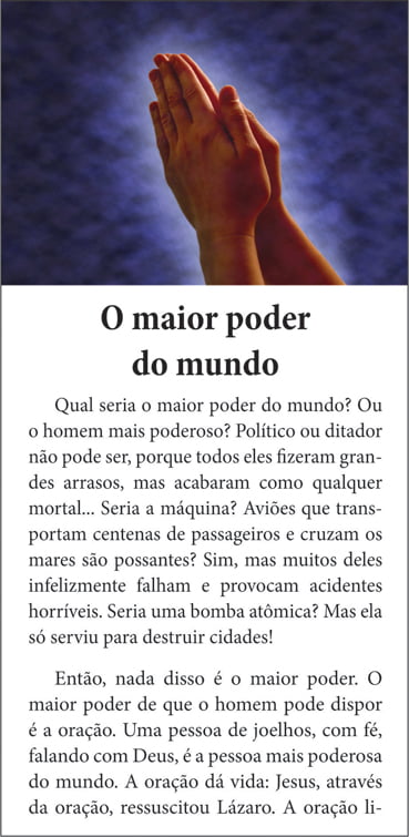 Folhetos para evangelismo - O Maior Poder do Mundo - 6010