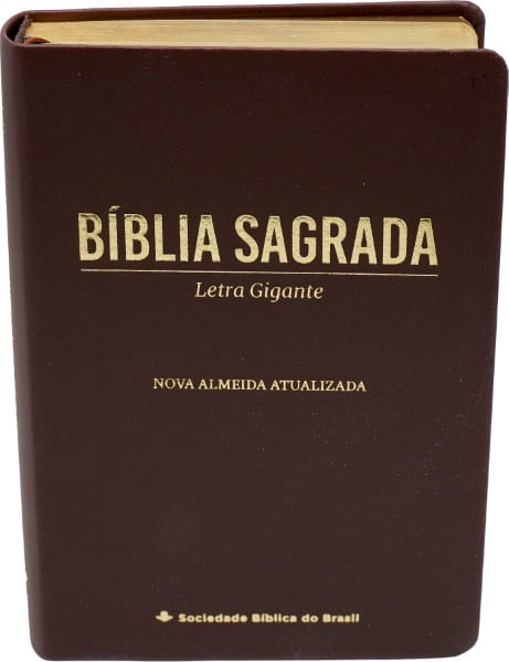 BÍBLIA LETRA GIGANTE CAPA MARROM LAMA FOSCO