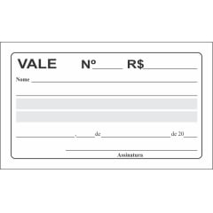 bloco de vale com 50 folhas 10x6cm
